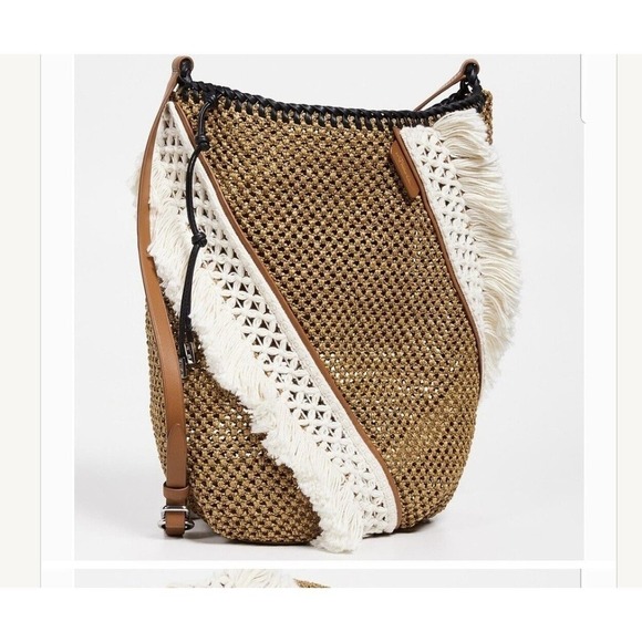 3.1 PHILLIP LIM Cut Out Woven Marlee Leather Bucket Bag